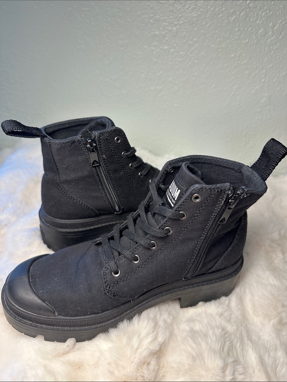 Palladium Pallabase Twill Canvas Combat Boots | NWOT - Picture 6 of 10